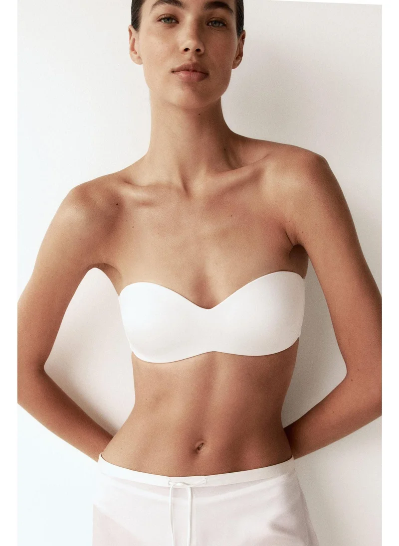 اتش اند ام Padded microfibre bandeau bra
