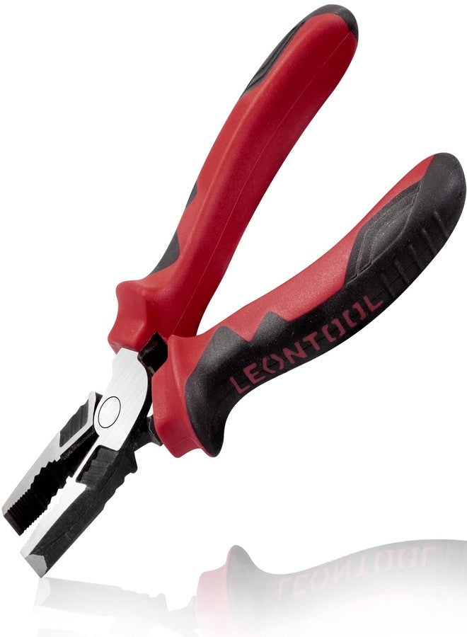 LEONTOOL High Leverage Combination Pliers 6-Inch Heavy Duty Chrome Nickel Steel Linesman Pliers Serrated Jaw Side Cutters 35% Less Effort Professional Hand Tool - Image 1
