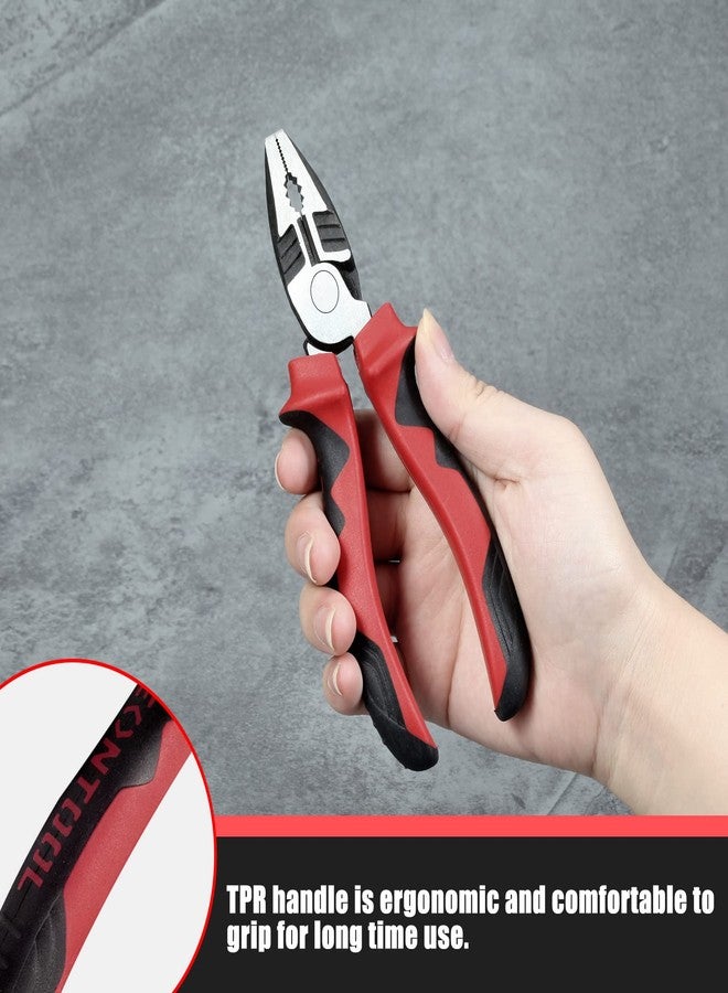 LEONTOOL High Leverage Combination Pliers 6-Inch Heavy Duty Chrome Nickel Steel Linesman Pliers Serrated Jaw Side Cutters 35% Less Effort Professional Hand Tool - Image 5