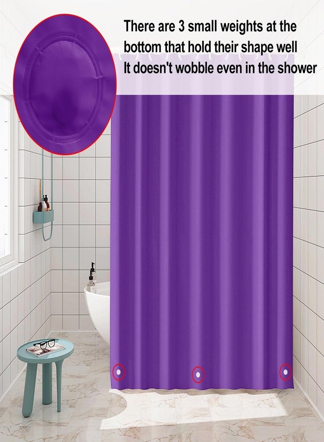 timecity Shower Curtain Liner Purple PEVA Bath Curtain with 3 Magnets Thickened Waterproof Quick Drying Shower Curtain Set with 12 White Plastic Hooks Shower Liner for Bathroom Shower,71x71inch - Image 5