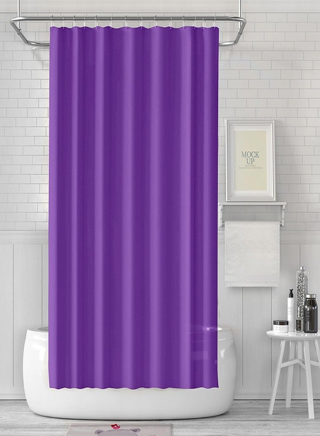 timecity Shower Curtain Liner Purple PEVA Bath Curtain with 3 Magnets Thickened Waterproof Quick Drying Shower Curtain Set with 12 White Plastic Hooks Shower Liner for Bathroom Shower,71x71inch - Image 1