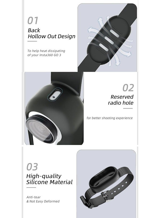 Muyixin سوار سيليكون لـ Insta360 GO3S، غلاف حماية سيليكون لكاميرا Insta360 GO 3S الملحقات - Image 5