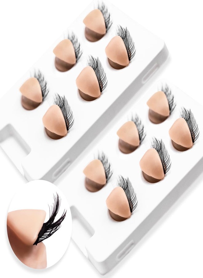 ميوفيو جفون تدريب الرموش من Miuffue، 6 أزواج، طبقتان، لرأس المانيكان، مصنوعة من مطاط السيليكون، قابلة للإزالة، واقعية، لتدريب الرموش - Image 1