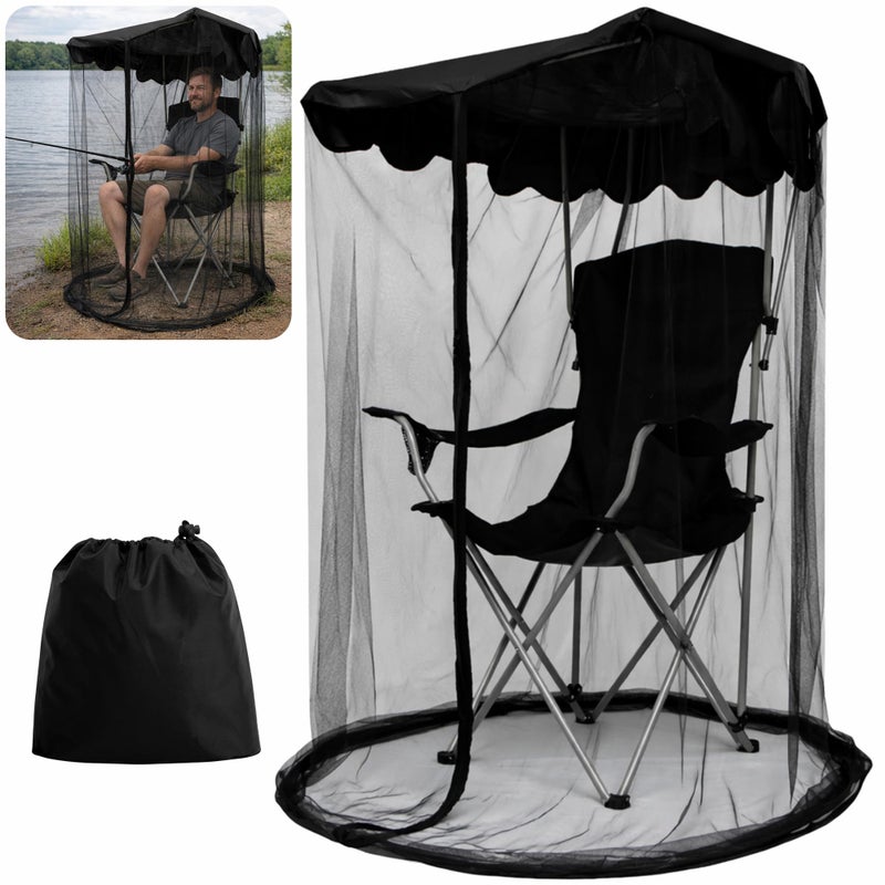 Shupakul 63" H Canopy Chair Mosquito Net, Mosquito Mesh Chair Net with Waterproof Roof and Zipper Opening,Mosquito Net Chairs Cover for Outdoor Hiking Hunting Fishing Camping, Excluding Chairs - Image 1