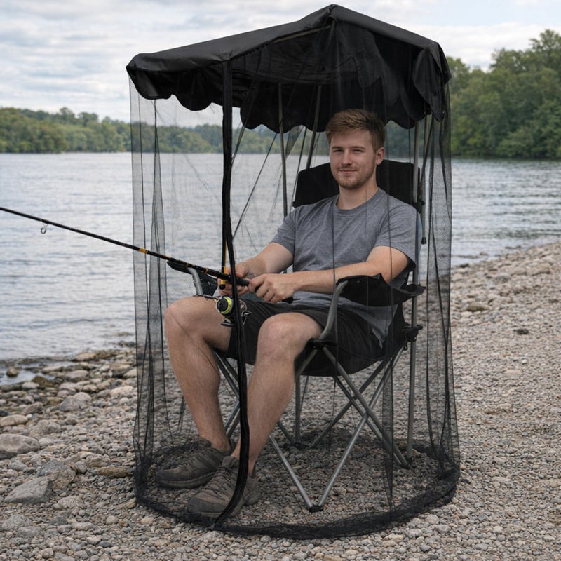 Shupakul 63" H Canopy Chair Mosquito Net, Mosquito Mesh Chair Net with Waterproof Roof and Zipper Opening,Mosquito Net Chairs Cover for Outdoor Hiking Hunting Fishing Camping, Excluding Chairs - Image 4