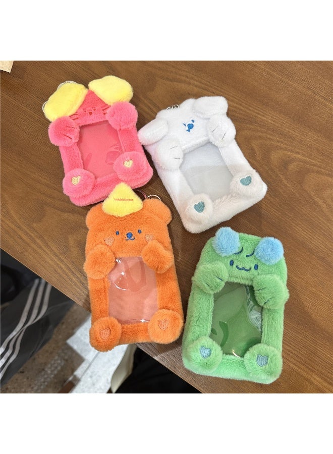 NIBEMINENT 1 - Piece Butter Dopamine Kpop Photo Card Holder Pendant Key Chain ID Badge Holder ID Card Holder Photo Card Protector for School ID Office ID Access Card for Women Girls - Image 3