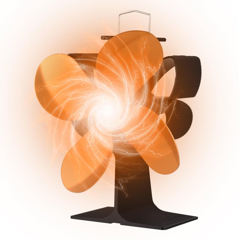 Heat Powered Stove Fan With Overheating Protection For Wood Burner Black - Image 2