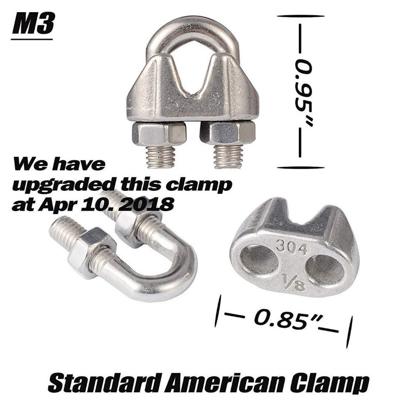 DIY Crafts Pack Of 3 Kits Turnbuckle Tension Turnbuckle Tension Wire Rope with EyeHook M6 18 Inch Wire Rope Cable Clip Clamp M3 Pack Of 3 Kits Turnbuckle Tension - Image 4