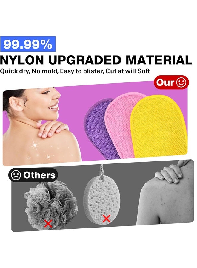 3Pcs African Net Exfoliating Gloves Dead Skin Tan Remover Pink Yellow Purple - Image 5