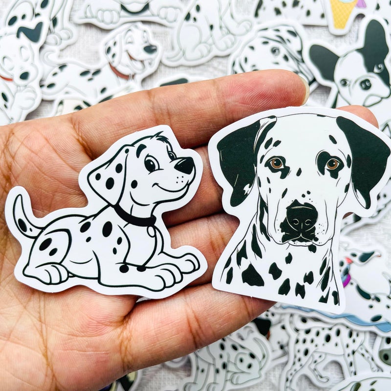 PIGBIT 50 PCS Dalmatian Dog Stickers, Waterproof Vinyl Spotted Dog Decals for Laptop Water Bottle Journal Scrapbook Luggage Decor - Image 2