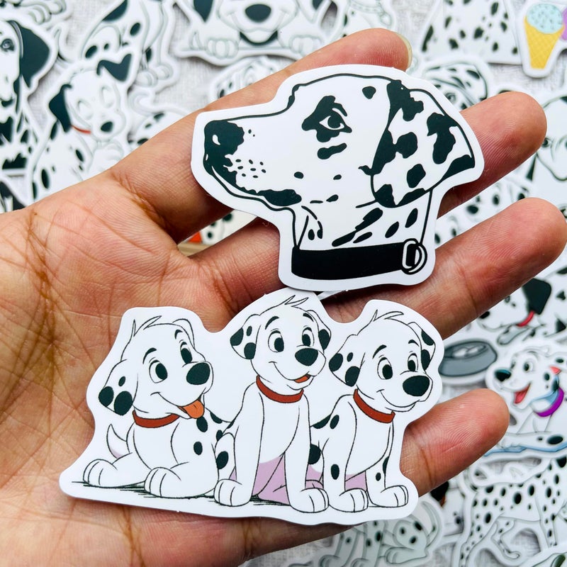 PIGBIT 50 PCS Dalmatian Dog Stickers, Waterproof Vinyl Spotted Dog Decals for Laptop Water Bottle Journal Scrapbook Luggage Decor - Image 3