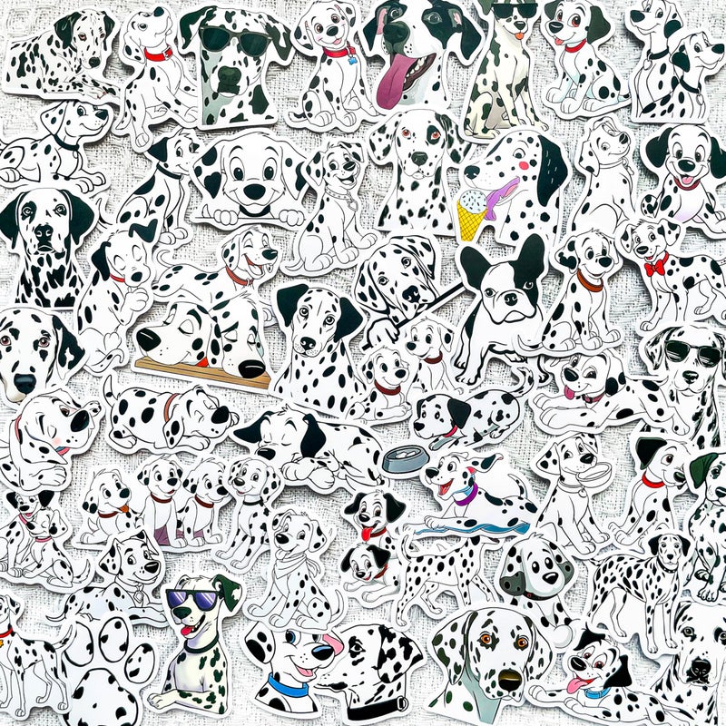 PIGBIT 50 PCS Dalmatian Dog Stickers, Waterproof Vinyl Spotted Dog Decals for Laptop Water Bottle Journal Scrapbook Luggage Decor - Image 1