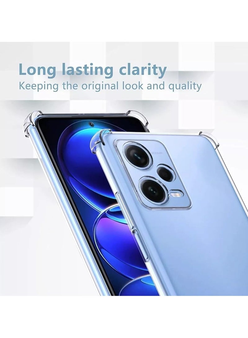 حافظة شاومي ريدمي نوت 12 برو لهاتف ريدمي نوت 12 برو 5G حافظة شفافة بزوايا معززة مقاومة للخدش من TPU مطاط سيليكون ناعم غطاء واقي لريدمي نوت 12 برو (حافظة بامبر) - Image 2