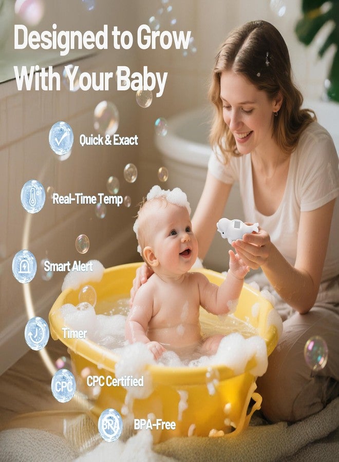 Doli Yearning Baby Bath Thermometer for Newborn & Infant - Floating Digital Water Temperature Monitor with Timer & LCD Display - Safe Bathing Essentials for New Moms - Image 2