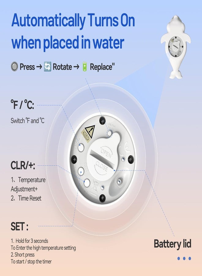 Doli Yearning Baby Bath Thermometer for Newborn & Infant - Floating Digital Water Temperature Monitor with Timer & LCD Display - Safe Bathing Essentials for New Moms - Image 4