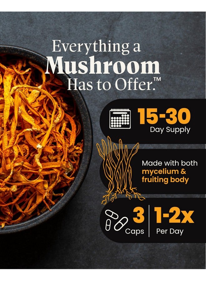 HERB PHARM Mushroom Wellness Cordyceps Blend with Reishi: Organic Cordyceps & Reishi Mushroom Capsules, Mushroom Powder Supplement, Supports Immune System & Healthy Urinary Function, 90 Vegan Capsules - Image 3