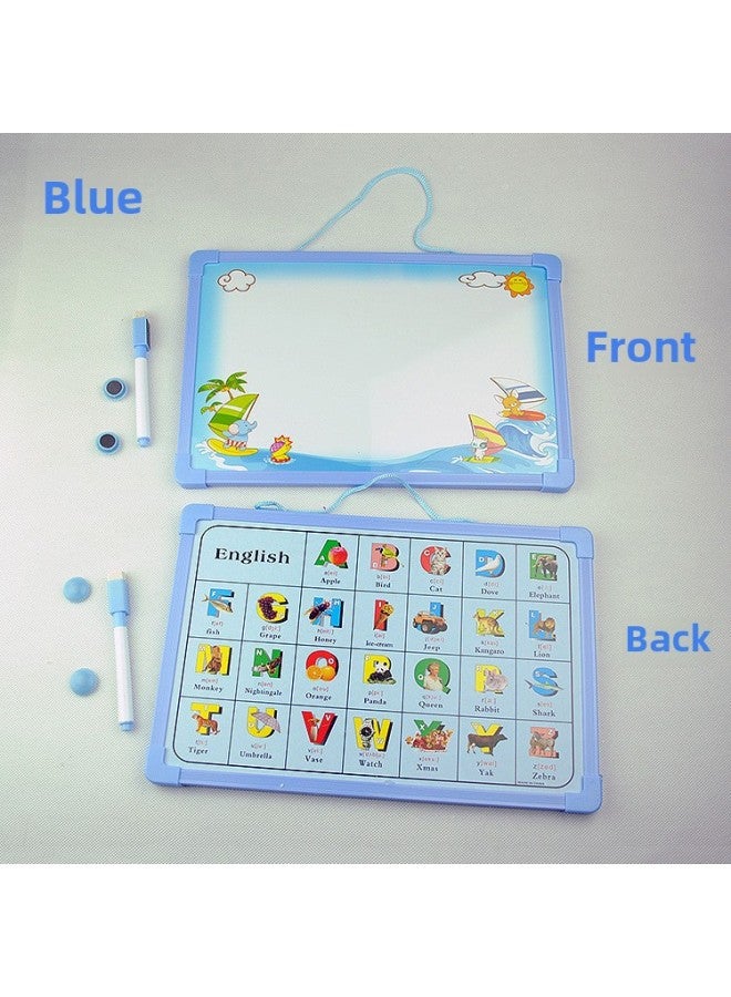 Whiteboard Magnetic Writing Board Home Children's English Alphabet Teaching Practice Blackboard Infant Baby Early Education Teaching Aids-Color:Blue - Image 2