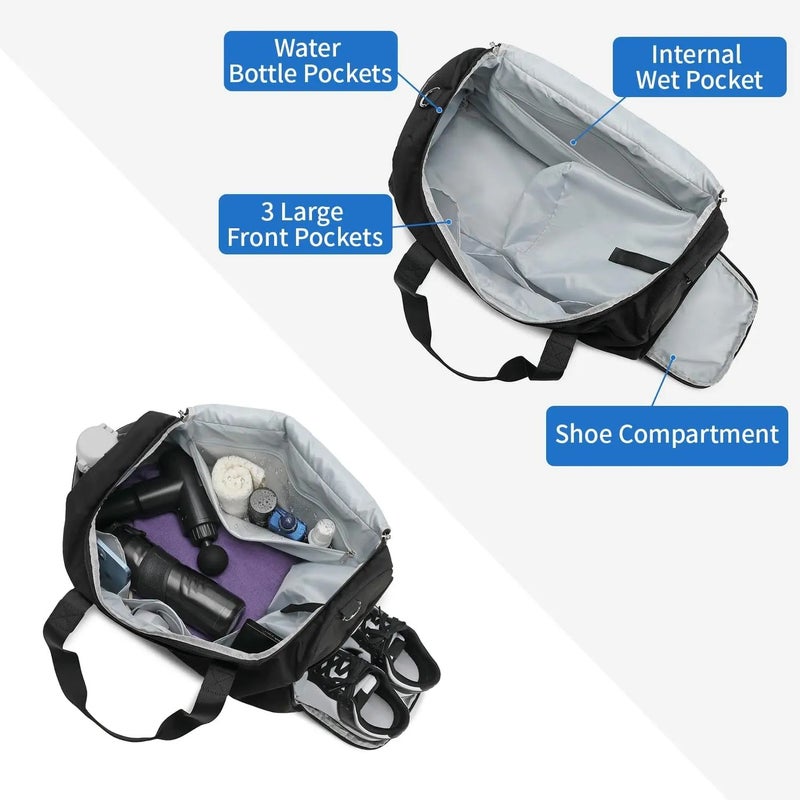 Bluejw Travel Bag Gym Bag - Sports Duffel with Shoe Compartment - Weekender Carry On - Travel Handbag for Women & Men - Image 4