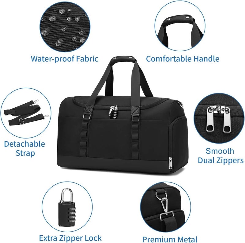 Bluejw Travel Bag Gym Bag - Sports Duffel with Shoe Compartment - Weekender Carry On - Travel Handbag for Women & Men - Image 5