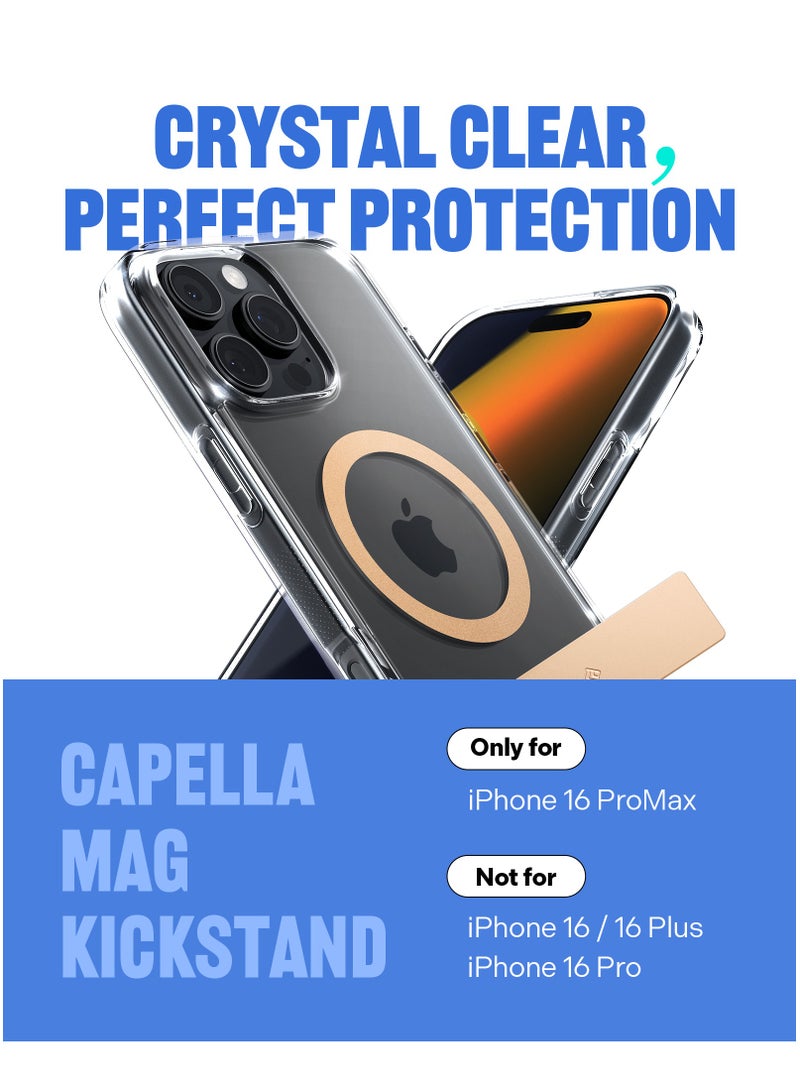 Caseology Capella Mag Kickstand iPhone 16 Pro MAX MagSafe Case Cover (2024) - Clear Sepia Gold - Image 2