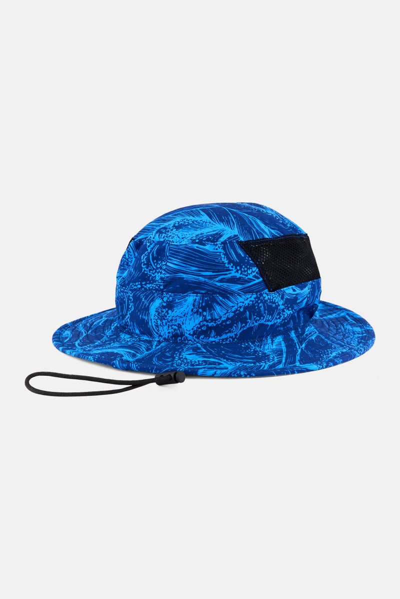 Hurley Men Brand Logo Bucket Hat, Blue Combo  - Image 2
