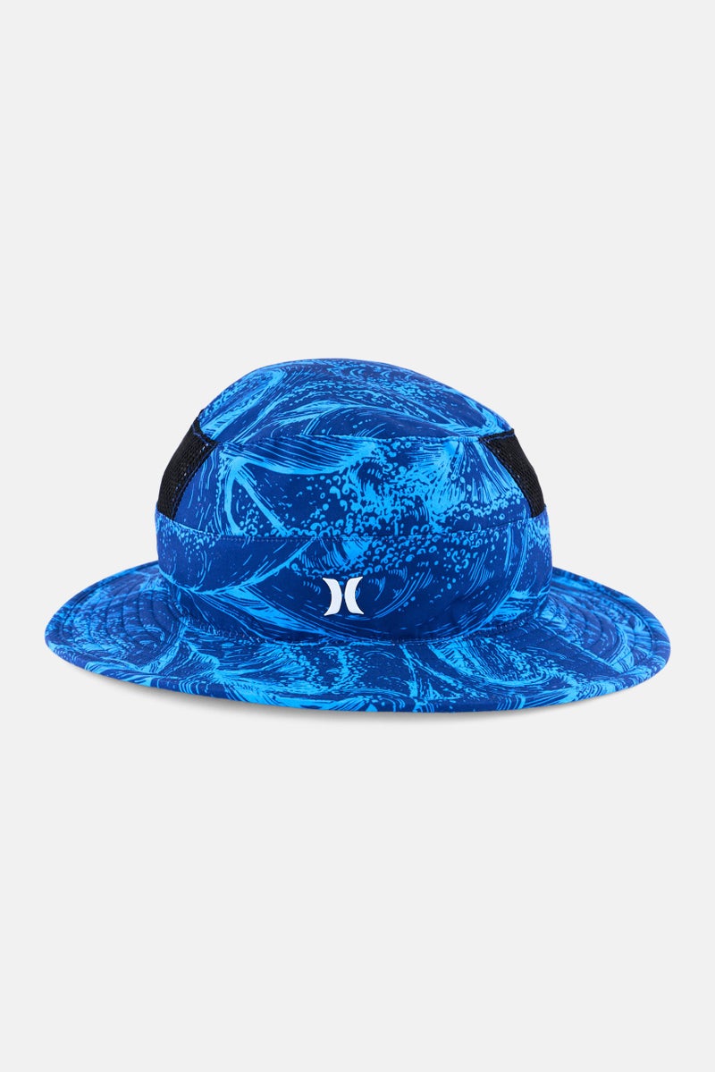 Hurley Men Brand Logo Bucket Hat, Blue Combo  - Image 1