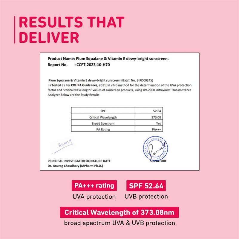 Plum SqualaneVitamin E DewyBright Sunscreen Spf 50 PaNo White CastLightweightNonStickyAll Skin TypesSunscreen For WomenMen100 Vegan50 G - Image 5