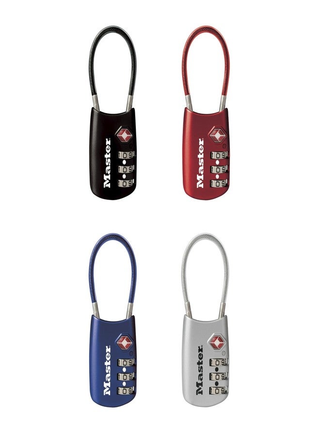 Master Lock Set Your Own Combination TSA Approved Luggage Lock, Travel Zipper Padlock is Perfect for Suitcases, Bags, or Backpacks, 4 Pack, Color May Vary, 4688EC4 - Image 1