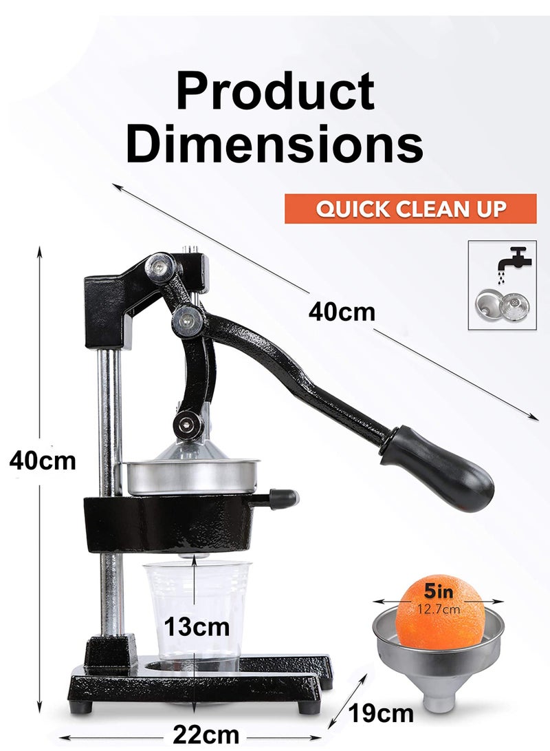 دي بلو عصارة فواكه يدوية احترافية عصارة حمضيات تجارية برتقال ليمون رمان جريب فروت عصارة ليمون عالية الجودة ثقيلة معدنية طازجة صحية بدون كهرباء عصارة استخراج عصير بدون بذور آلة عصر للاستخدام في المحلات والمنزل ستانلس ستيل يد عصير مضغوط - Image 5