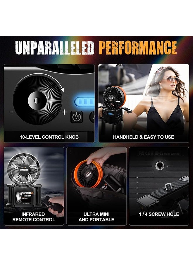LENSGO Portable Photography Fan Blower,Powerful Wind Stage Effect with 10 Level Adjustable Wind,for Fashion Portrait Photo Shooting,Weddings,Photography Teams,Outdoor Events,Creators,Including Batteries  - Image 2