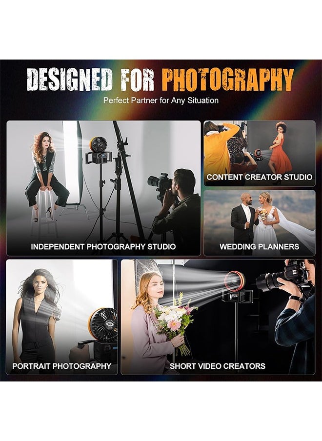 LENSGO Portable Photography Fan Blower,Powerful Wind Stage Effect with 10 Level Adjustable Wind,for Fashion Portrait Photo Shooting,Weddings,Photography Teams,Outdoor Events,Creators,Including Batteries  - Image 4