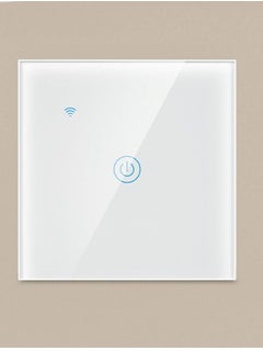 O8.design WiFi Smart Wall Light Switch, Wireless Switches, No Neutral Wire Required, Compatible with Alexa and Google Home, APP Remote Control Touch Switch, No Hub Required, Voice Control White 1 Gang  - Image 1