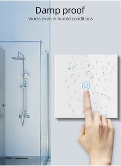 O8.design WiFi Smart Wall Light Switch, Wireless Switches, No Neutral Wire Required, Compatible with Alexa and Google Home, APP Remote Control Touch Switch, No Hub Required, Voice Control White 1 Gang  - Image 2