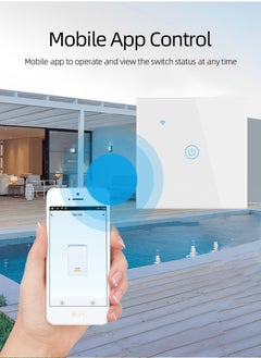 O8.design WiFi Smart Wall Light Switch, Wireless Switches, No Neutral Wire Required, Compatible with Alexa and Google Home, APP Remote Control Touch Switch, No Hub Required, Voice Control White 1 Gang  - Image 4