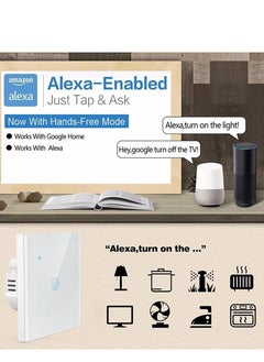 O8.design WiFi Smart Wall Light Switch, Wireless Switches, No Neutral Wire Required, Compatible with Alexa and Google Home, APP Remote Control Touch Switch, No Hub Required, Voice Control White 1 Gang  - Image 5