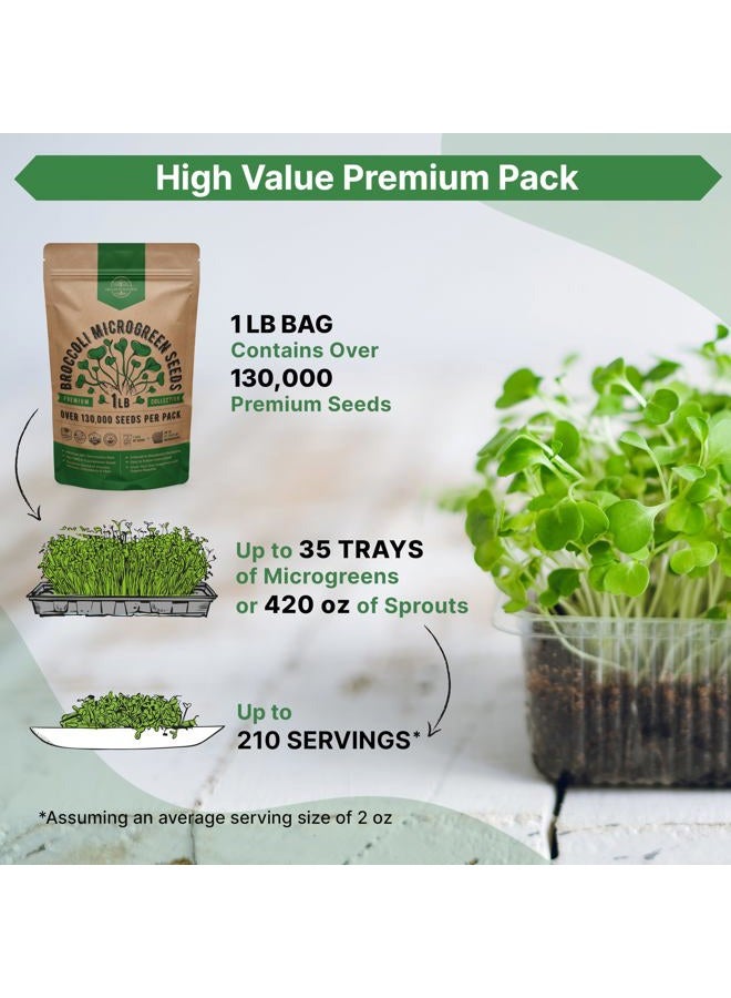 Organo Republic Broccoli Sprouting & Microgreens Seeds - Non-GMO, Heirloom Sprout Seeds Kit, 1lb Resealable Bag for & Growing Microgreens in Soil, Coconut Coir, Aerogarden & Hydroponic - Image 3