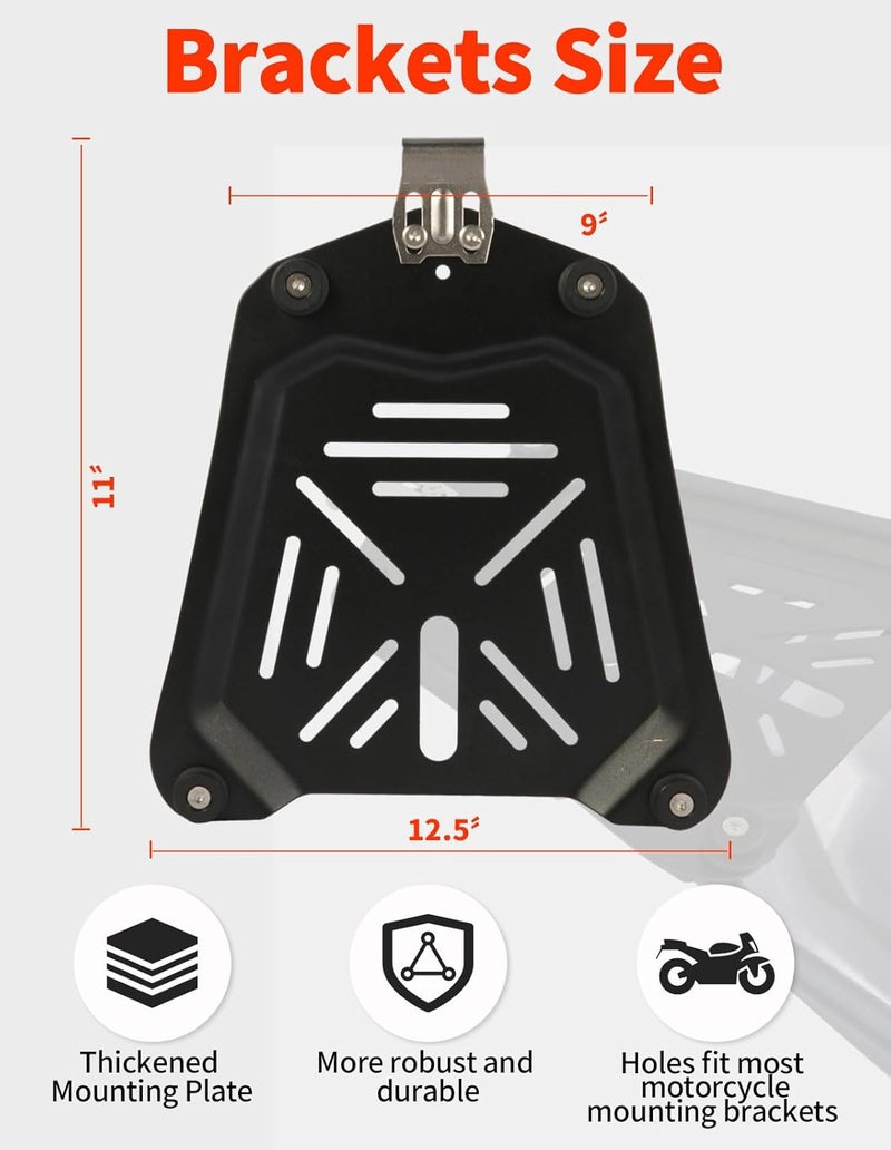 MOSYQI Motorcycle Top Case Mounting Baseplate - Quick Release Tail Baseboard for 45L Aluminum Top Case - Image 2