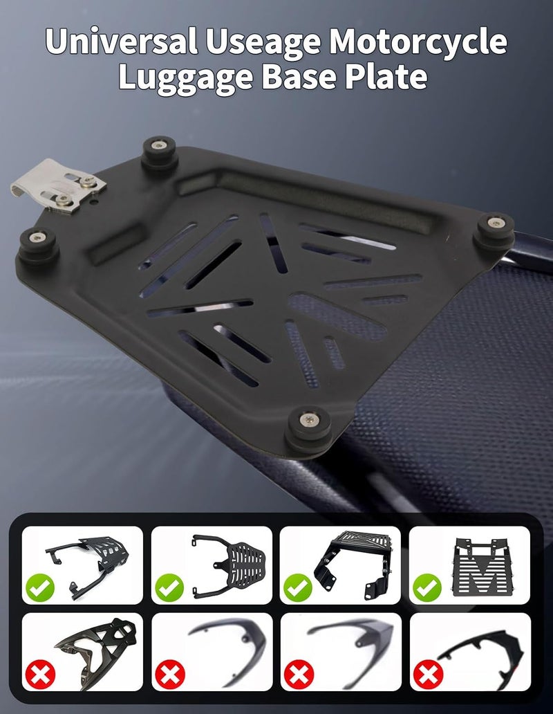 MOSYQI Motorcycle Top Case Mounting Baseplate - Quick Release Tail Baseboard for 45L Aluminum Top Case - Image 3