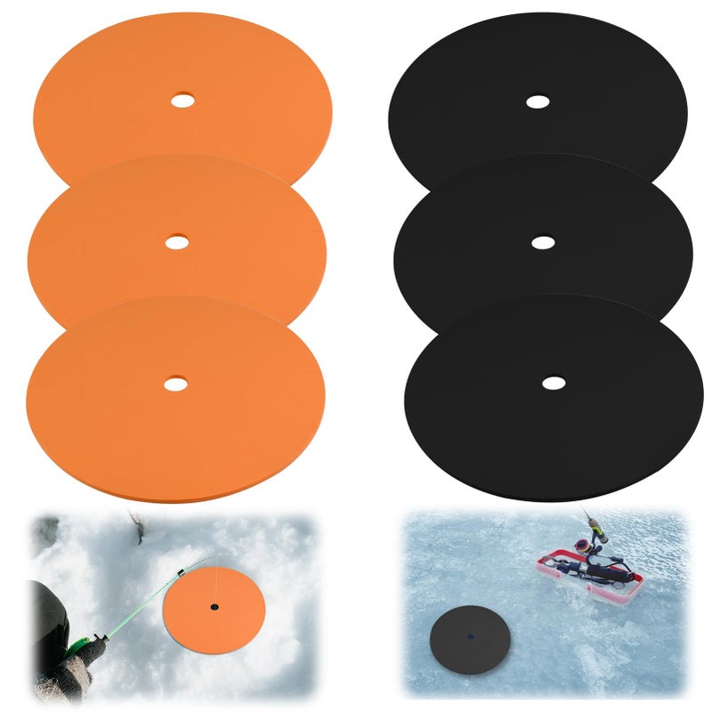 Waybas 6 Pack Ice Fishing Hole Covers, 12 Inch Ice Fishing Hole Insulator Ice Hole Covers Lid Ice Fish Tip Ups Ice Fishing Equipment Winter Fishing Accessories for Fish Houses - Image 1