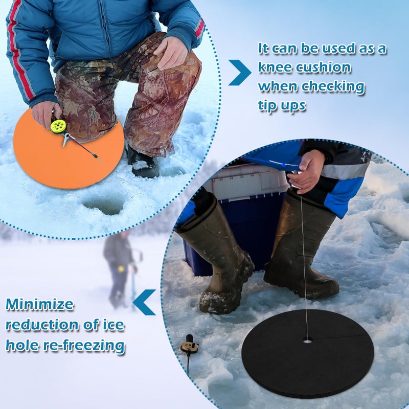 Waybas 6 Pack Ice Fishing Hole Covers, 12 Inch Ice Fishing Hole Insulator Ice Hole Covers Lid Ice Fish Tip Ups Ice Fishing Equipment Winter Fishing Accessories for Fish Houses - Image 5