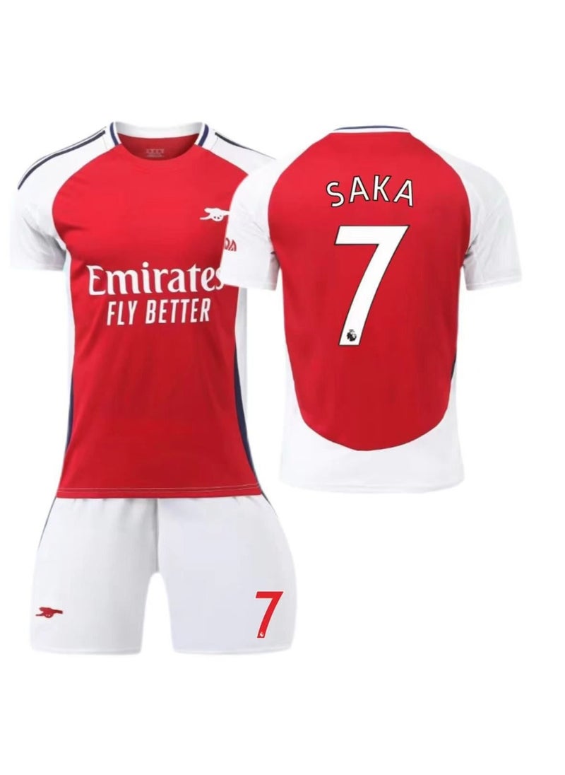 RedMapleTEK - New Season 2-Piece Children's Football Jersey Sweatshirt Set,  Arsenal Home #7 Jersey, Shorts Set, Children's Youth Size, Football Jersey Gift Set - Image 1