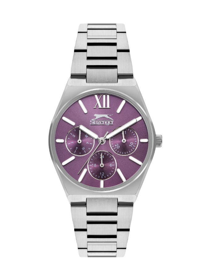 Slazenger - ساعة سلازنجر النسائية متعددة الوظائف بمينا باللون الأرجواني - SL.9.2243.4.08 - Image 1