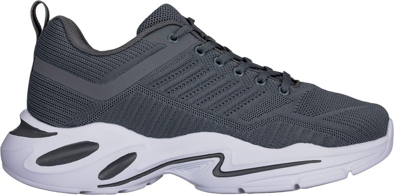 CALTO Mens Invisible Height Increasing Elevator Shoes GreyWhite Super Lightweight Sporty Sneakers 26 Inches Taller Q332 Size 11 DM US