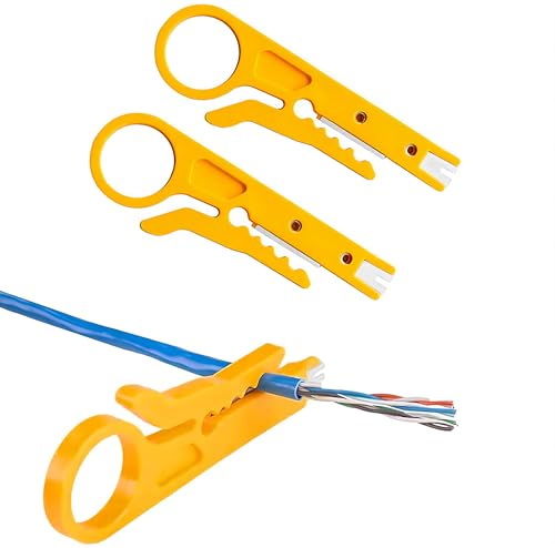 PETECHTOOL Mini Wire Stripper 3 Pack Network Wire Stripper Punch Down Cutter for Network Wire Cable, RJ45 Cat5 cat6 Data Cable Telephone Cable and Computer UTP Cable - Image 1