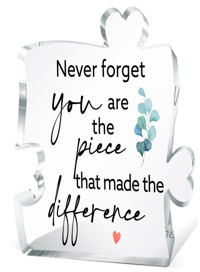 aPamr Thank You Gifts for Coworkers Employees Staff Appreciation Gifts, Never Forget You Are the Piece that Made the Difference Acrylic Puzzle Piece Gift A642 - Image 1