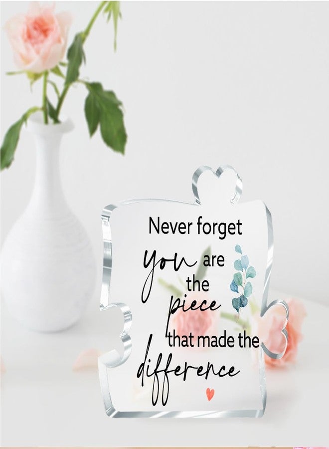 aPamr Thank You Gifts for Coworkers Employees Staff Appreciation Gifts, Never Forget You Are the Piece that Made the Difference Acrylic Puzzle Piece Gift A642 - Image 4