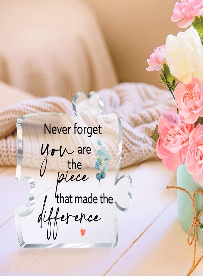 aPamr Thank You Gifts for Coworkers Employees Staff Appreciation Gifts, Never Forget You Are the Piece that Made the Difference Acrylic Puzzle Piece Gift A642 - Image 5