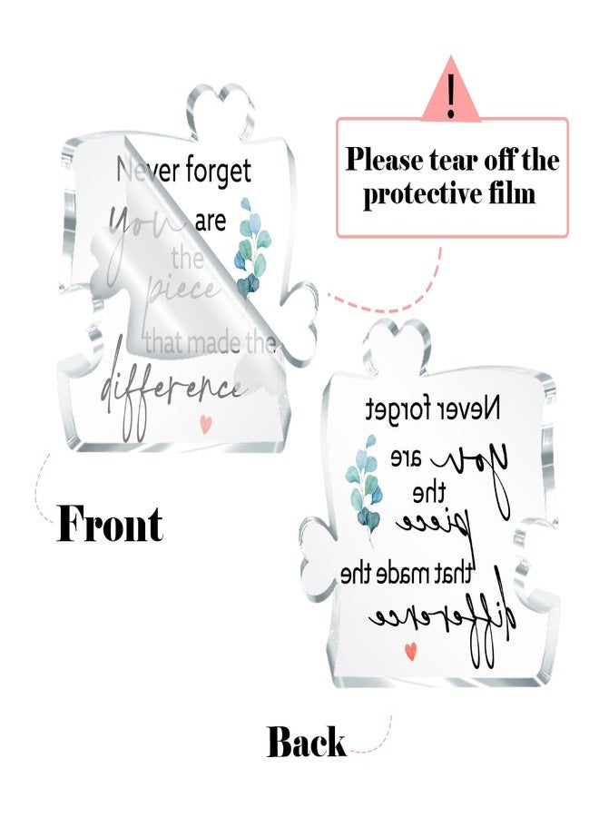 aPamr Thank You Gifts for Coworkers Employees Staff Appreciation Gifts, Never Forget You Are the Piece that Made the Difference Acrylic Puzzle Piece Gift A642 - Image 2