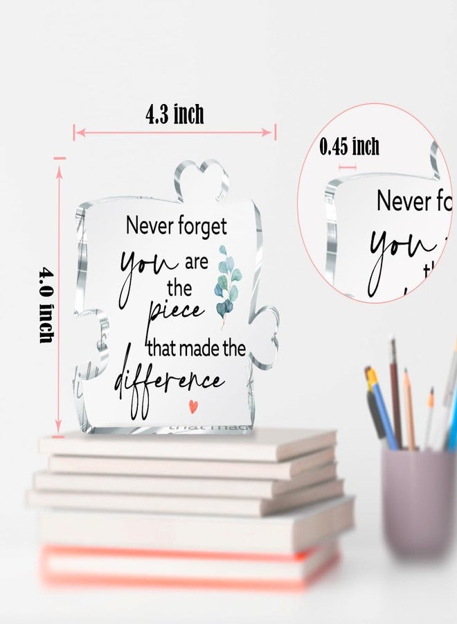 aPamr Thank You Gifts for Coworkers Employees Staff Appreciation Gifts, Never Forget You Are the Piece that Made the Difference Acrylic Puzzle Piece Gift A642 - Image 3