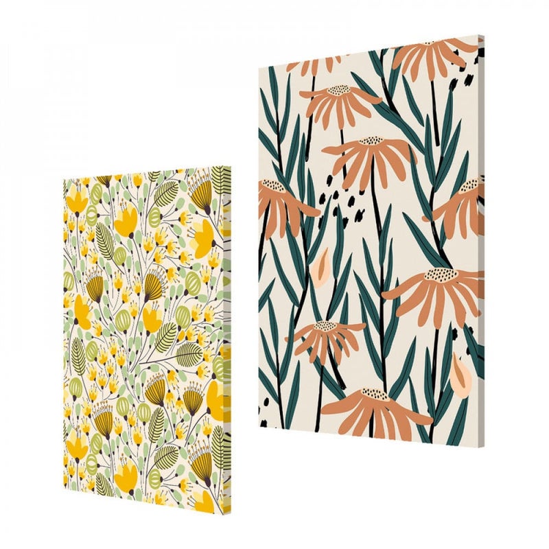 ماركتنا لوحة قماشية ثنائية بتصميم ورود بمقاس اجمالي 100×70 سم - Image 2